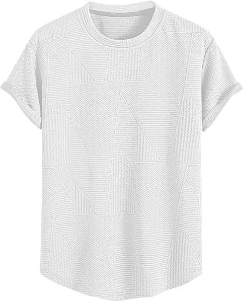 GRECIILOOKS t Shirt for Men Cotton Textured Oversized Fit Man t-Shirt